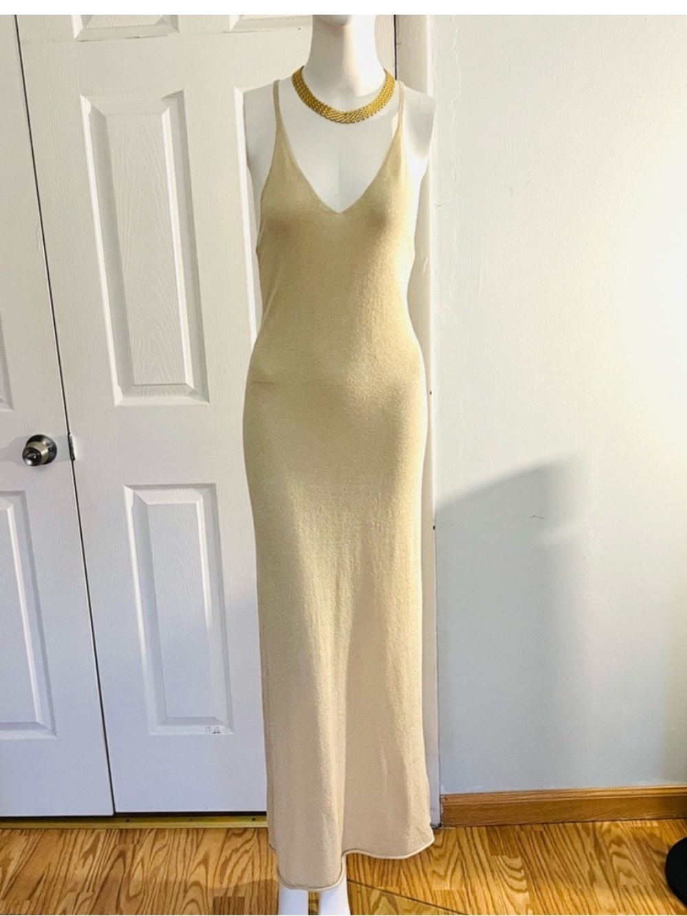 Zara knit golden beige long dress  Small